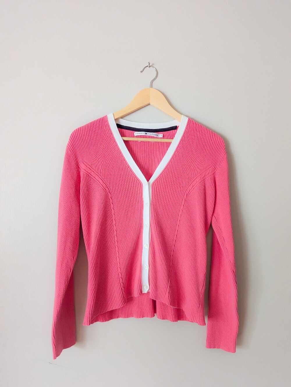 Tommy Hilfiger Pink Cotton Cardigan